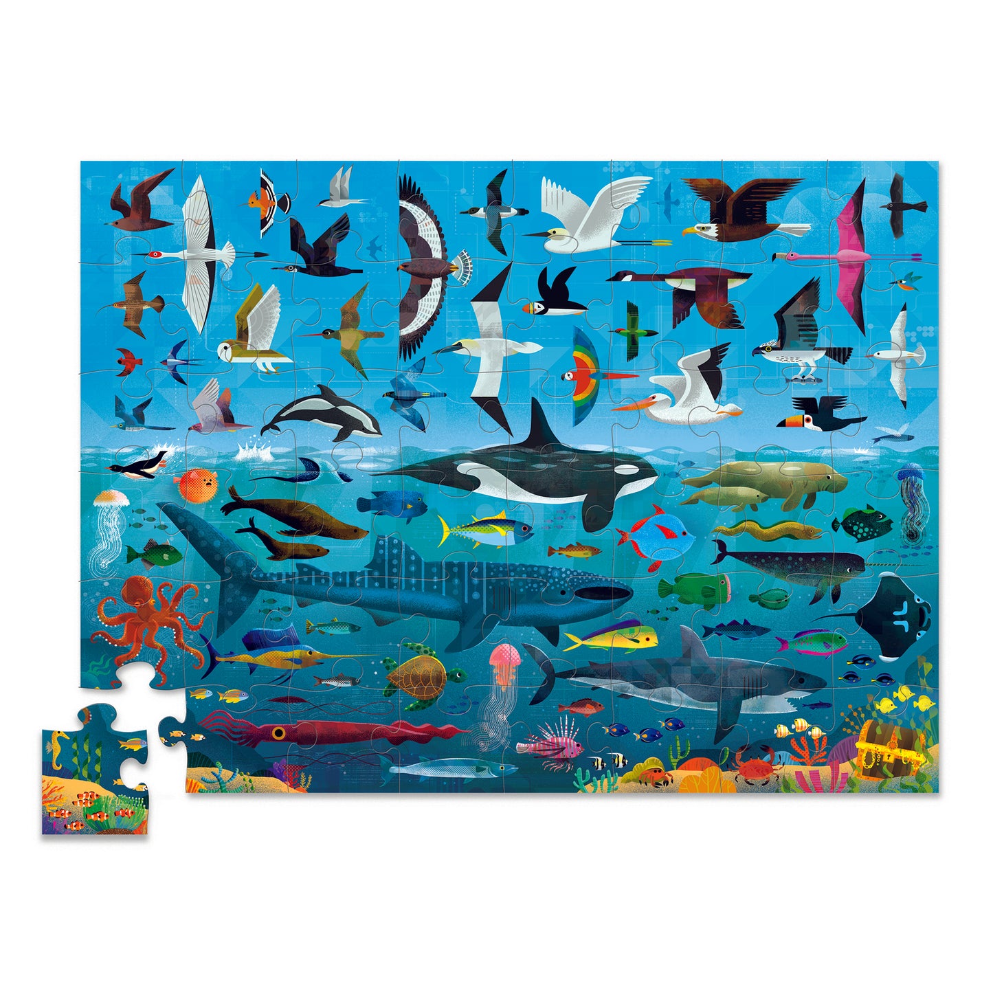 48 Piece Puzzle - Above & Below - Sea & Sky-48 Piece Puzzles-Second Snuggle Preloved