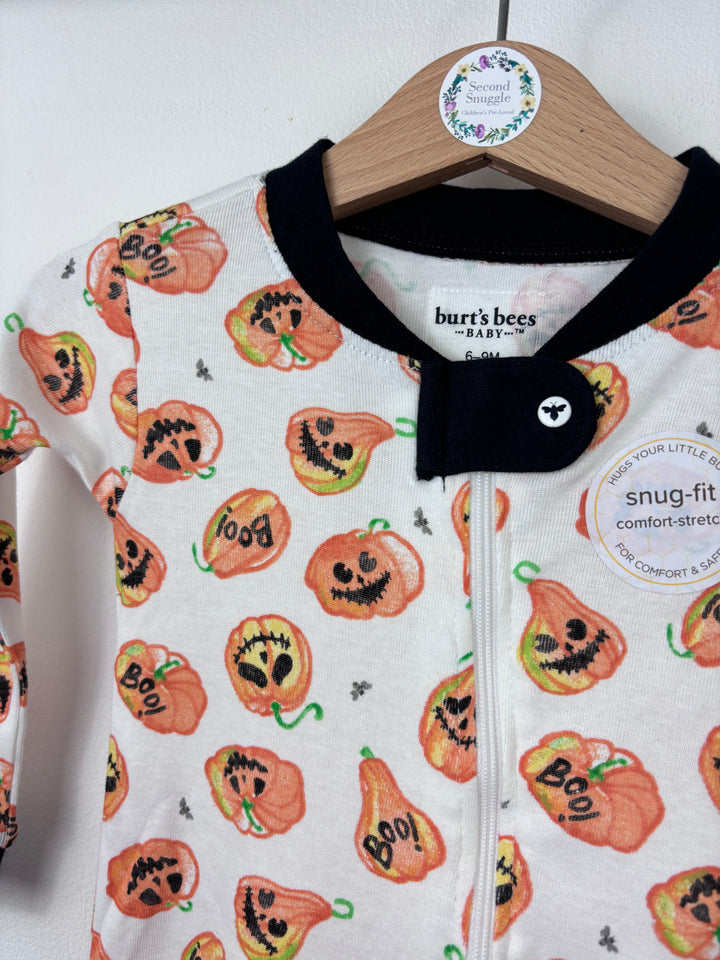 Burts Bees Pumpkin Sleepsuit 6-9 Months-Sleepsuits-Second Snuggle Preloved