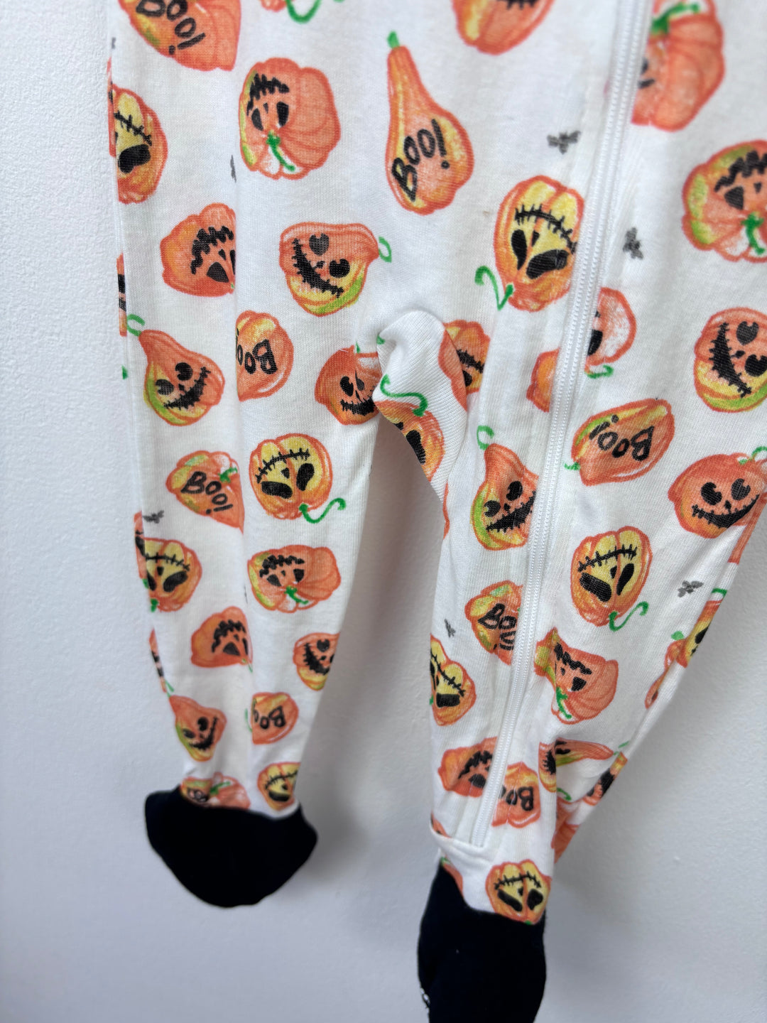 Burts Bees Pumpkin Sleepsuit 6-9 Months-Sleepsuits-Second Snuggle Preloved