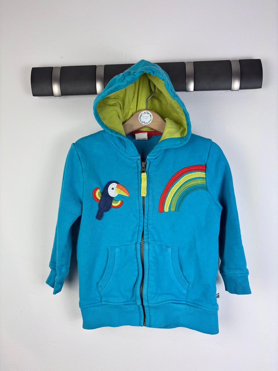 Frugi Blue Toucan Rainbow Hoodie 2-3 Years-Hoodies-Second Snuggle Preloved
