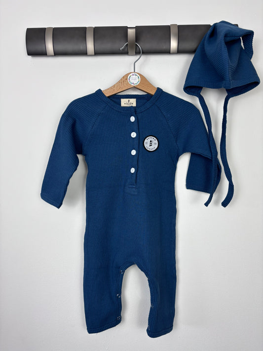 Beacon London Ribbed Romper - Navy-Rompers-Second Snuggle Preloved