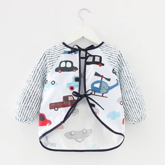 Long Sleeved Waterproof Apron - Car (2-5 Years)-Bibs-Second Snuggle Preloved
