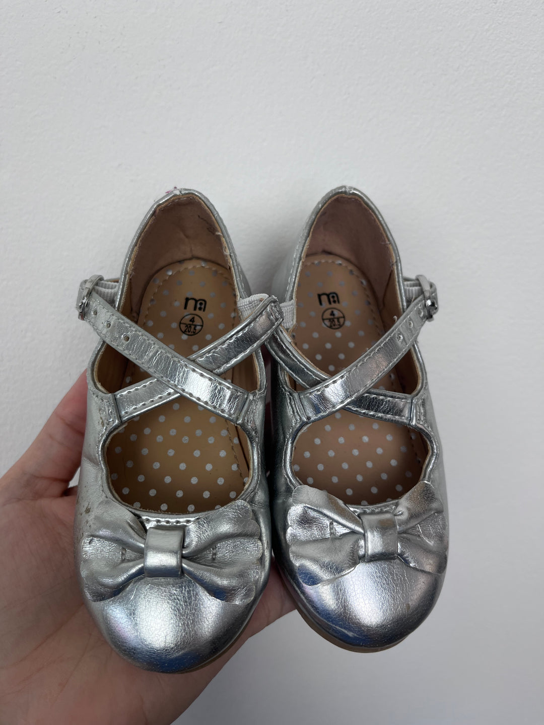 Mothercare Silver Party Shoes UK 4-Shoes-Second Snuggle Preloved