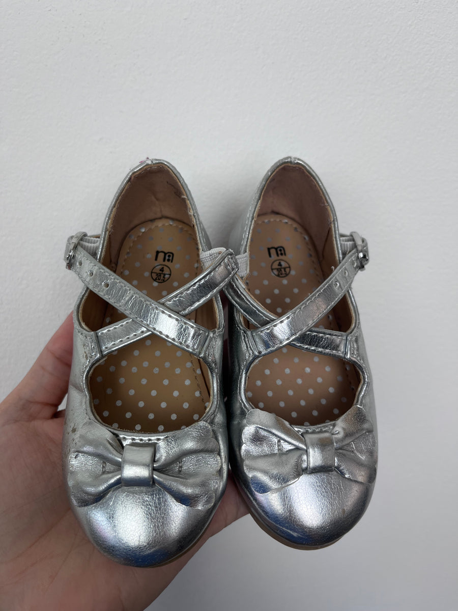 Mothercare Silver Party Shoes UK 4-Shoes-Second Snuggle Preloved