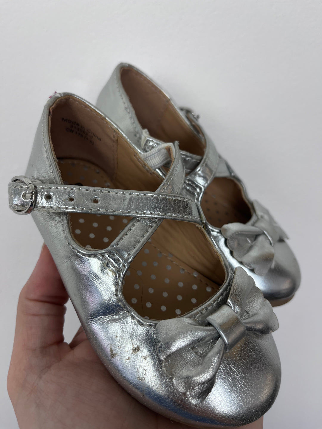 Mothercare Silver Party Shoes UK 4-Shoes-Second Snuggle Preloved