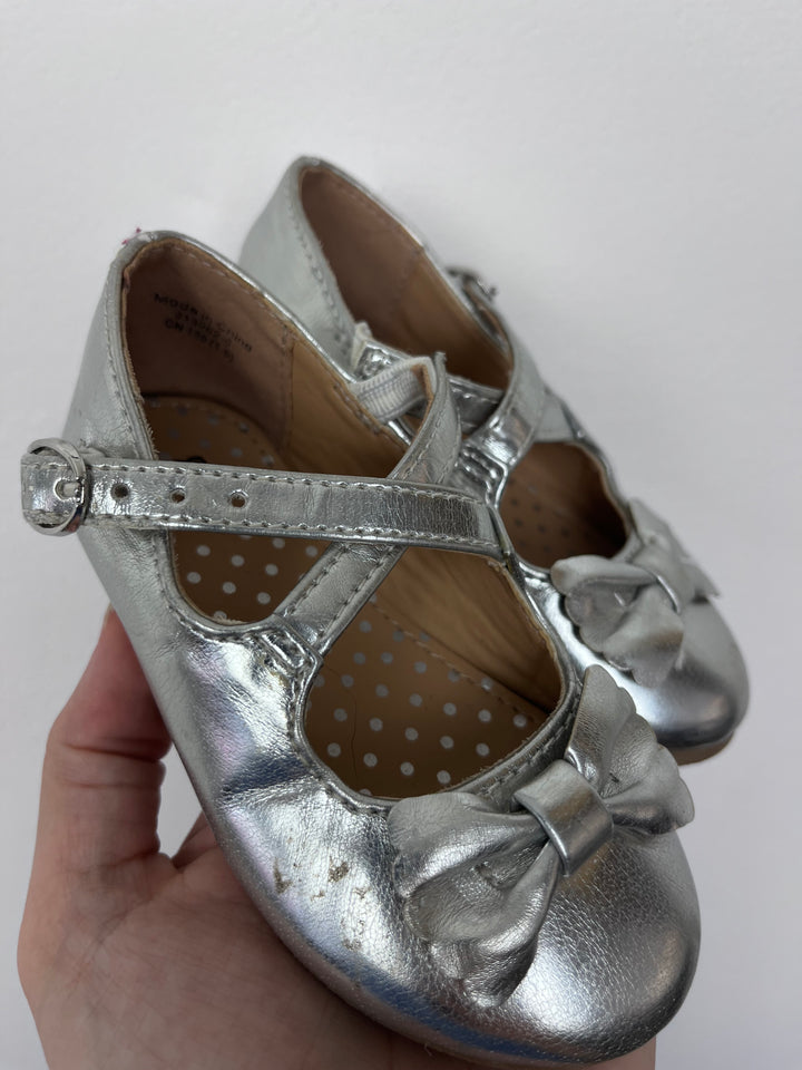 Mothercare Silver Party Shoes UK 4-Shoes-Second Snuggle Preloved