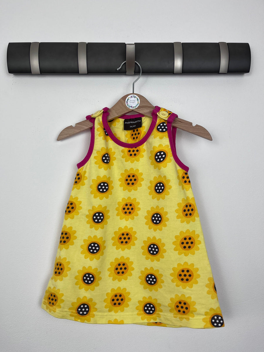 Maxomorra Sunflower Dress 74/80 (9-12 Months)-Dresses-Second Snuggle Preloved