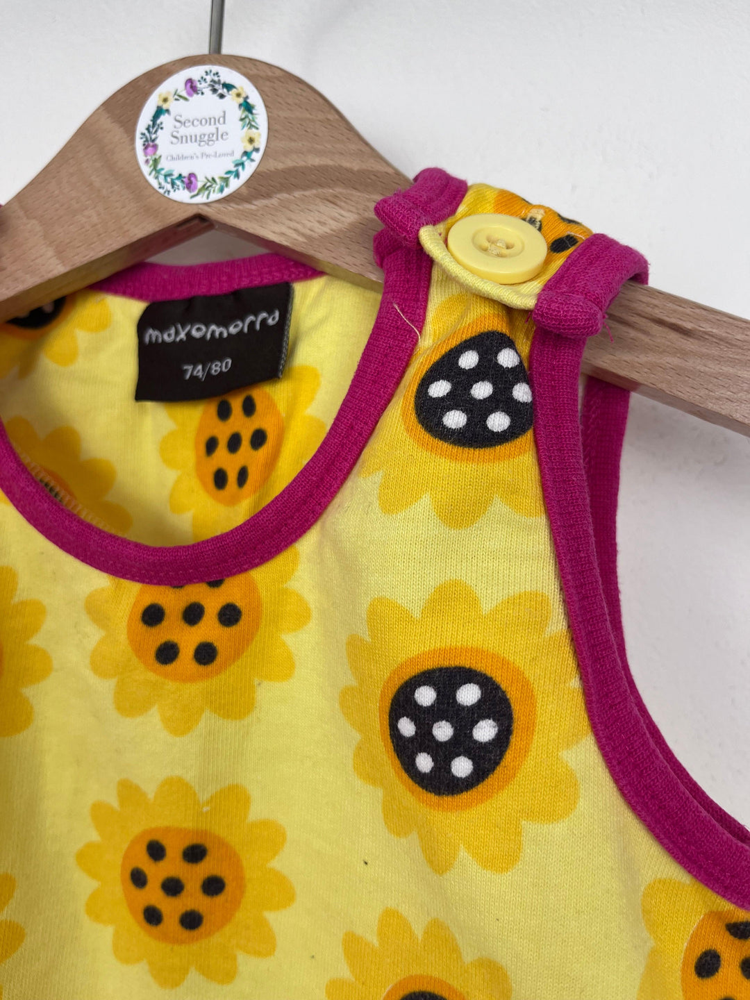 Maxomorra Sunflower Dress 74/80 (9-12 Months)-Dresses-Second Snuggle Preloved