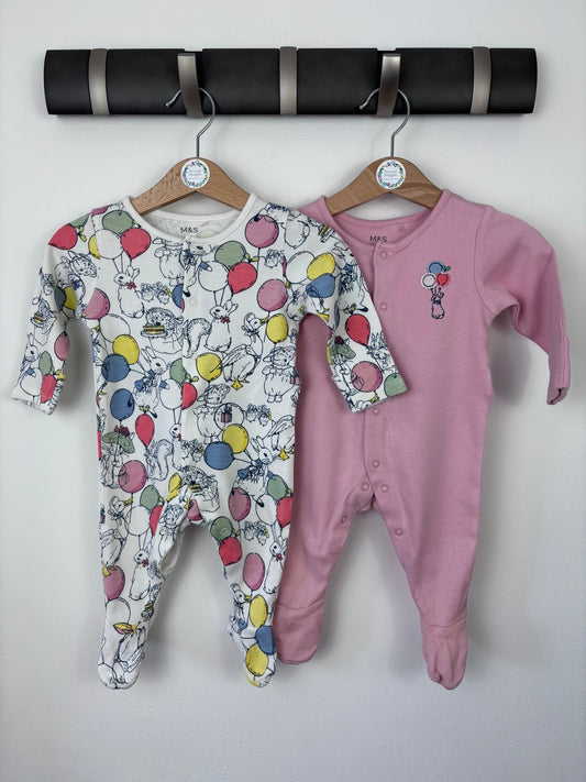M&S 0-3 Months-Sleepsuits-Second Snuggle Preloved