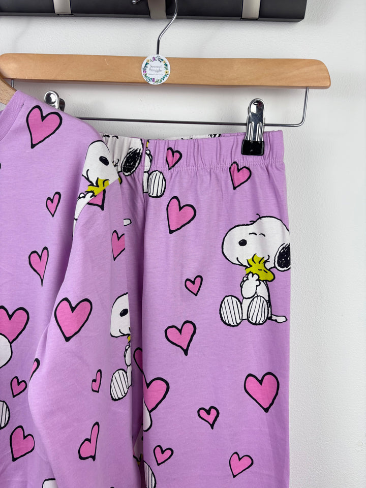 M&S Lilac Snoopy Pyjamas-Night Wear-Second Snuggle Preloved