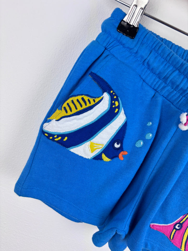 Mini Boden Blue Fish Shorts 7 Years-Shorts-Second Snuggle Preloved