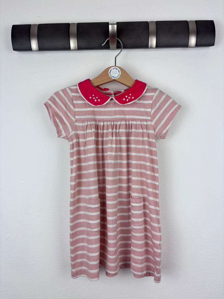 Baby Boden Pink Stripe Dress with Peter Pan Collar 12-18 Months-Dresses-Second Snuggle Preloved