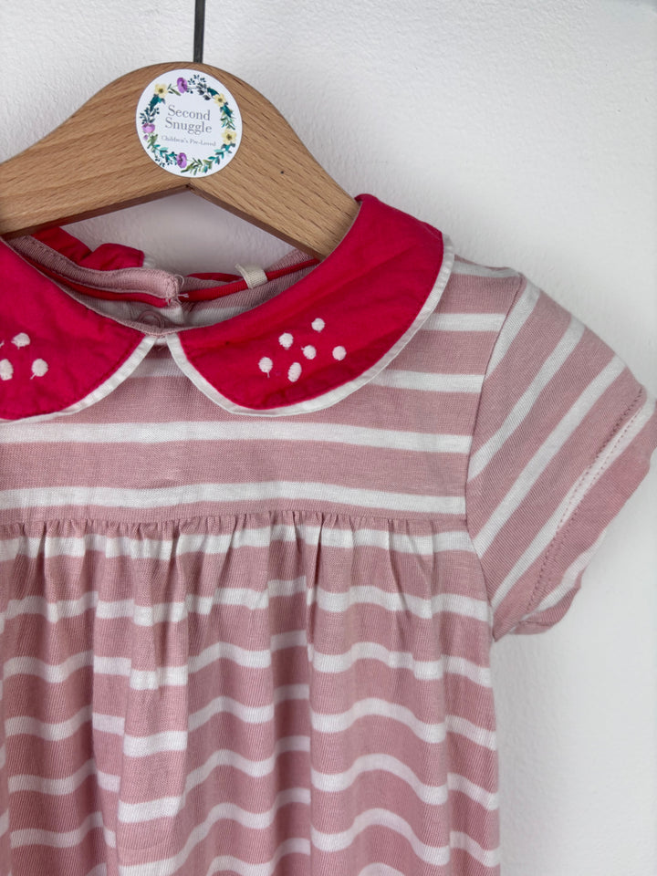 Baby Boden Pink Stripe Dress with Peter Pan Collar 12-18 Months-Dresses-Second Snuggle Preloved
