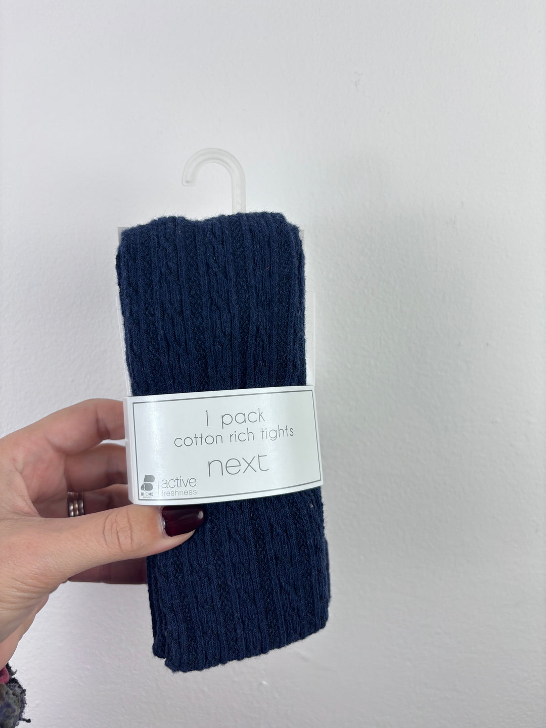 Next Navy Cotton Tights 5-6 Years-Tights & Socks-Second Snuggle Preloved