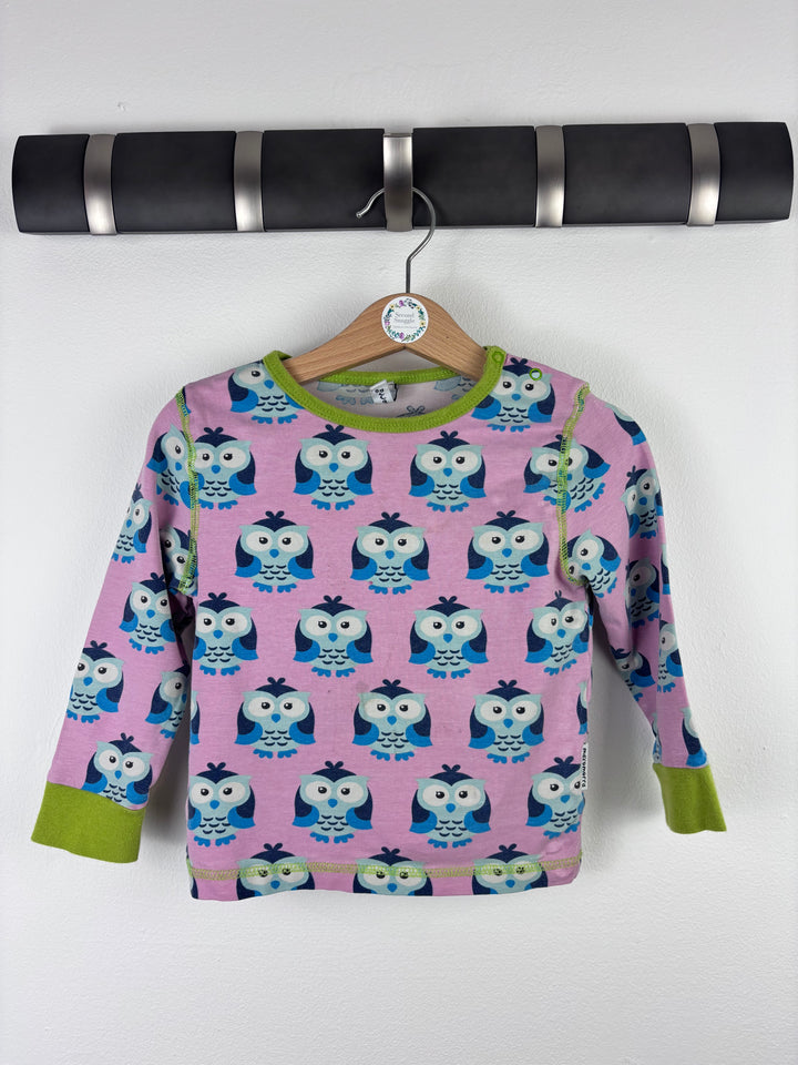 Maxomorra Owl Print Long Sleeve Top 92 (18-24 Months) PLAY-Tops-Second Snuggle Preloved