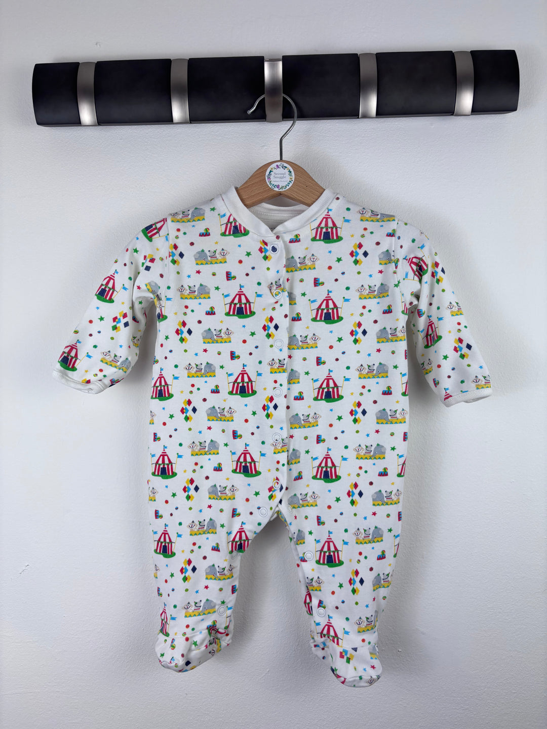 JoJo Maman Bébé Circus Sleepsuit 0–3 Months-Sleepsuits-Second Snuggle Preloved