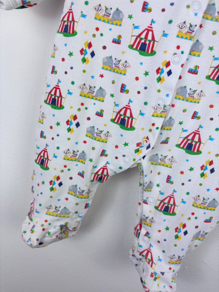 JoJo Maman Bébé Circus Sleepsuit 0–3 Months-Sleepsuits-Second Snuggle Preloved
