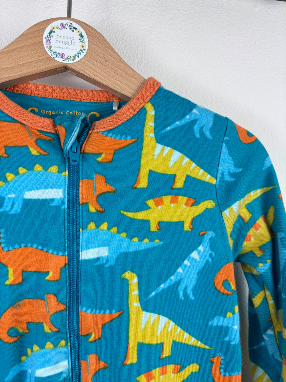 Frugi Dinosaur Sleepsuit 6-12 Months-Sleepsuits-Second Snuggle Preloved