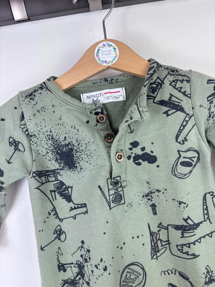 Minoti Printed Romper 6-9 Months-Rompers-Second Snuggle Preloved