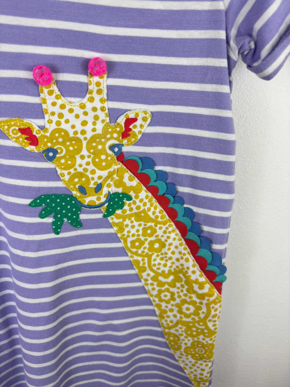 Mini Boden Purple Stripe Giraffe Dress 5-6 Years-Dresses-Second Snuggle Preloved