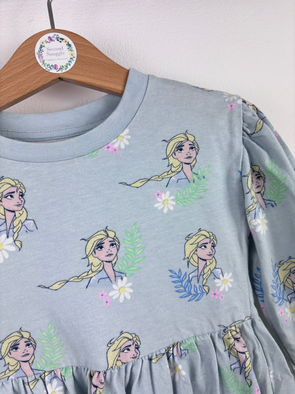 M&S Blue Frozen Elsa Print Dress 2-3 Years-Dresses-Second Snuggle Preloved