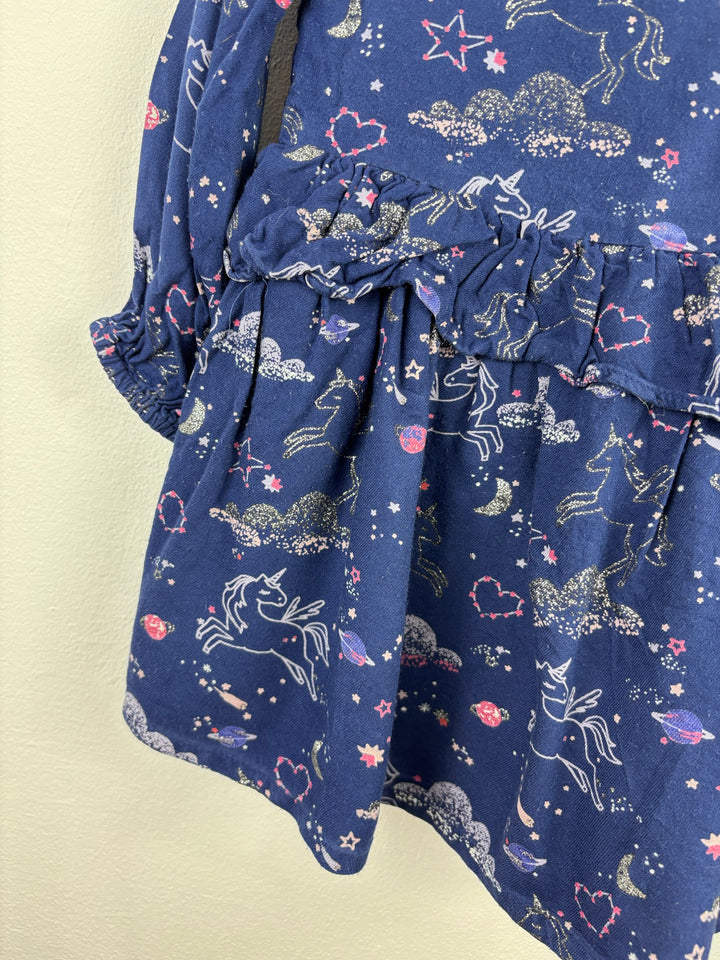 M&S Navy Unicorn Dress 2-3 Years-Dresses-Second Snuggle Preloved