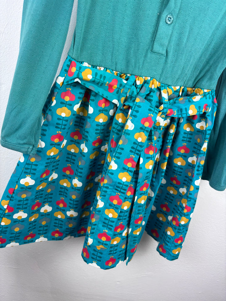 Little Green Radicals Blue Floral Panel Dress 4-5 Years-Dresses-Second Snuggle Preloved
