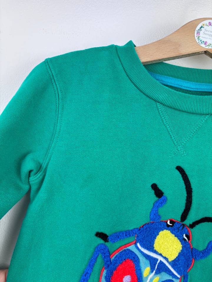 Mini Boden Green Bug Sweatshirt 3-4 Years-Jumpers-Second Snuggle Preloved