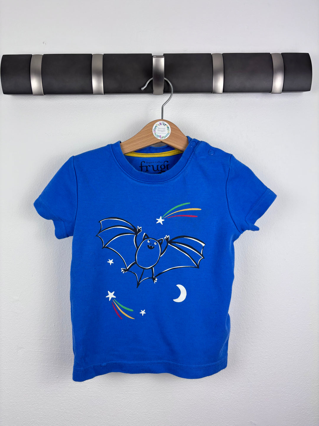 Frugi Bat Print T-Shirt 18-24 Months-Tops-Second Snuggle Preloved