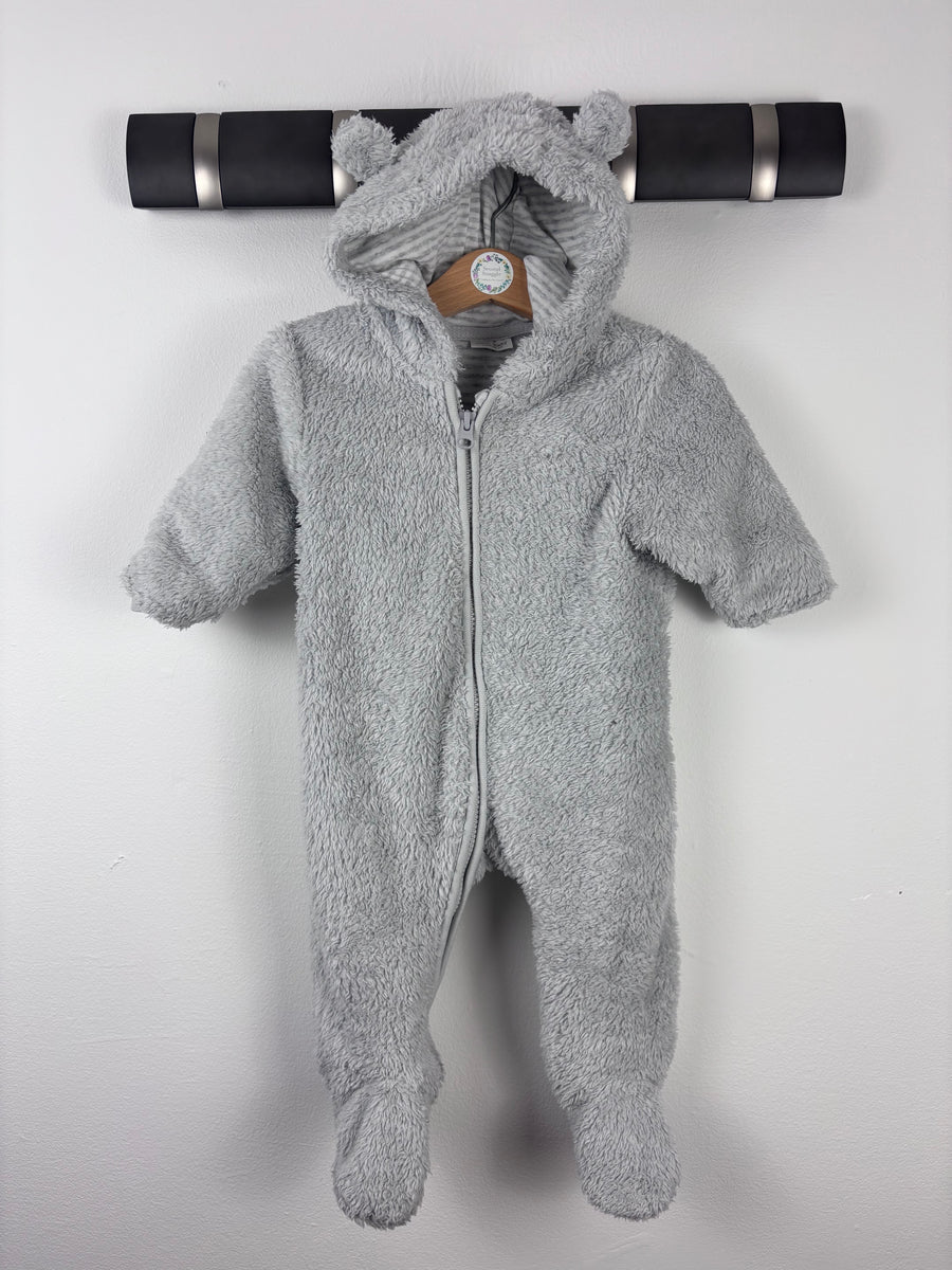 Next Grey Teddy Pramsuit 3-6 Months-Pramsuits-Second Snuggle Preloved