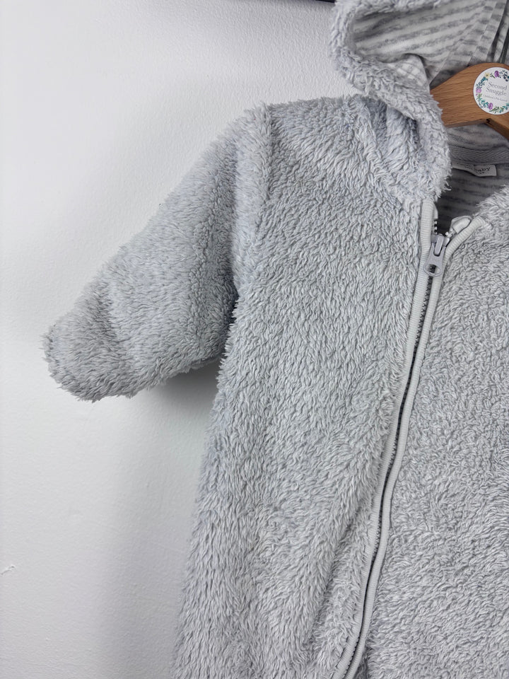 Next Grey Teddy Pramsuit 3-6 Months-Pramsuits-Second Snuggle Preloved
