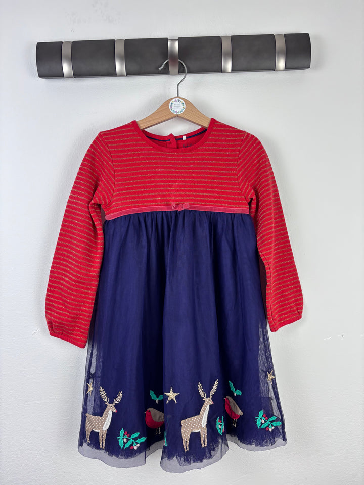 Mini Boden Red and Navy Deer Dress 3-4 Years-Dresses-Second Snuggle Preloved