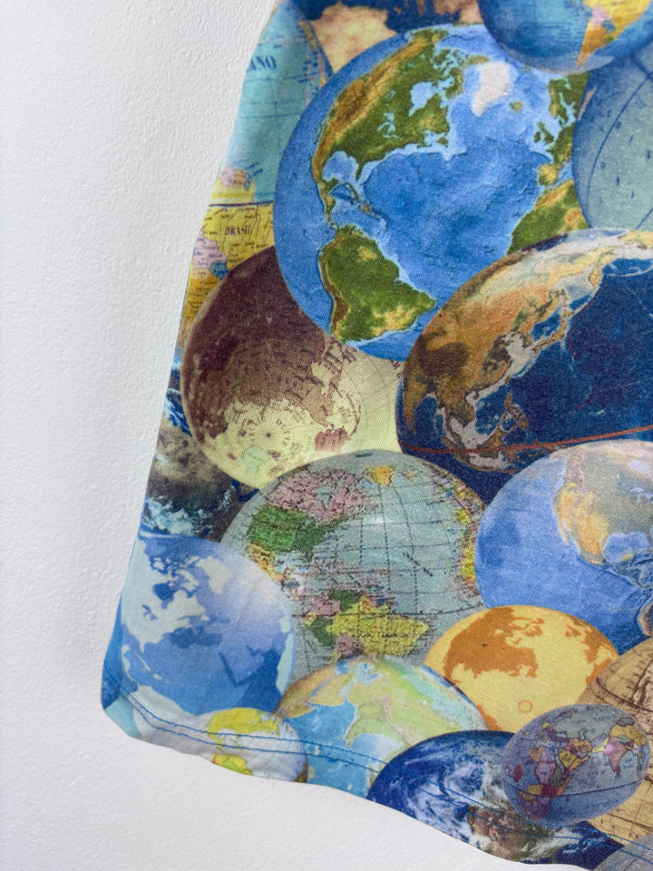 Molo Globe Print Short Sleeve T Shirt 104 (3-4 Years)-Tops-Second Snuggle Preloved