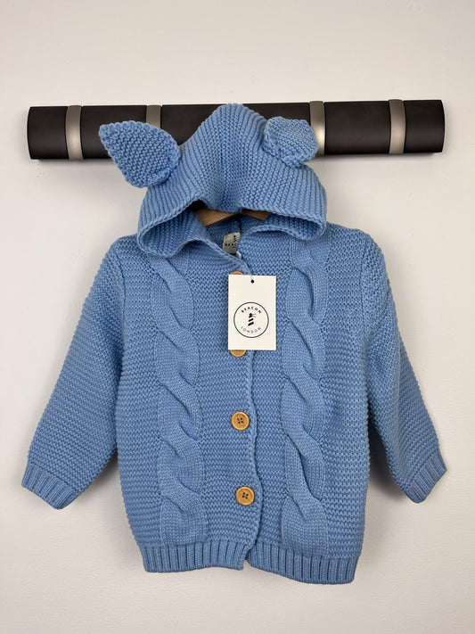 Beacon London Knitted Jacket - Blue-Jackets-Second Snuggle Preloved
