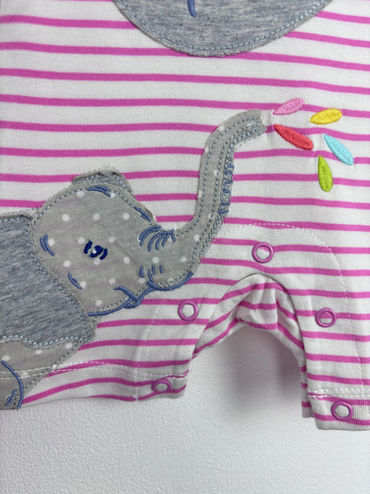 Baby Boden Elephant Stripe Romper Newborn-Sleepsuits-Second Snuggle Preloved