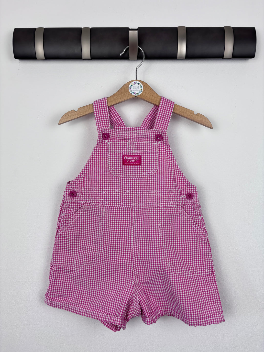 OshKosh Gingham Short Dungarees 18 Months-Dungarees-Second Snuggle Preloved