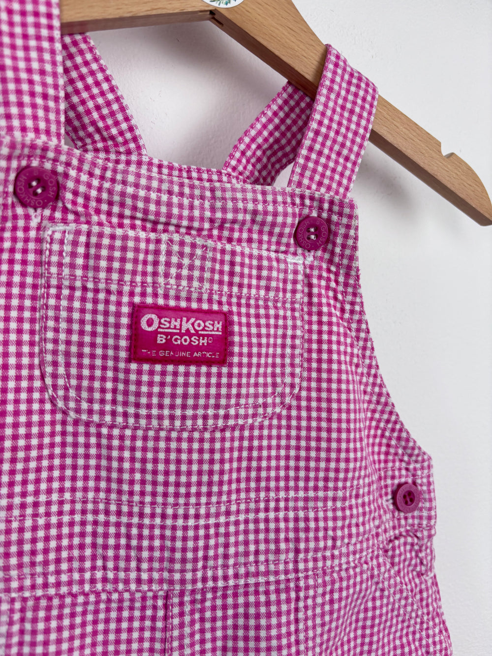 OshKosh Gingham Short Dungarees 18 Months-Dungarees-Second Snuggle Preloved