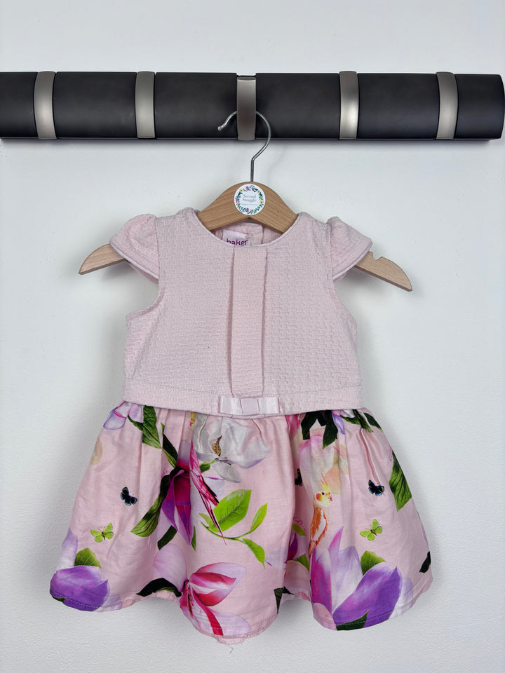 Ted Baker Pink Floral Dress 3-6 Months-Dresses-Second Snuggle Preloved