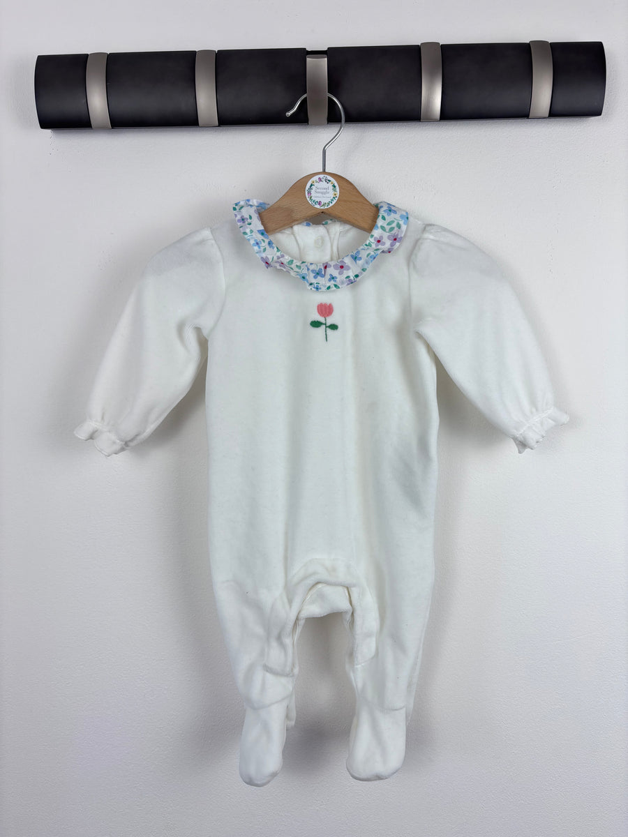 M&S Embroidered Sleepsuit 0–3 Months-Sleepsuits-Second Snuggle Preloved