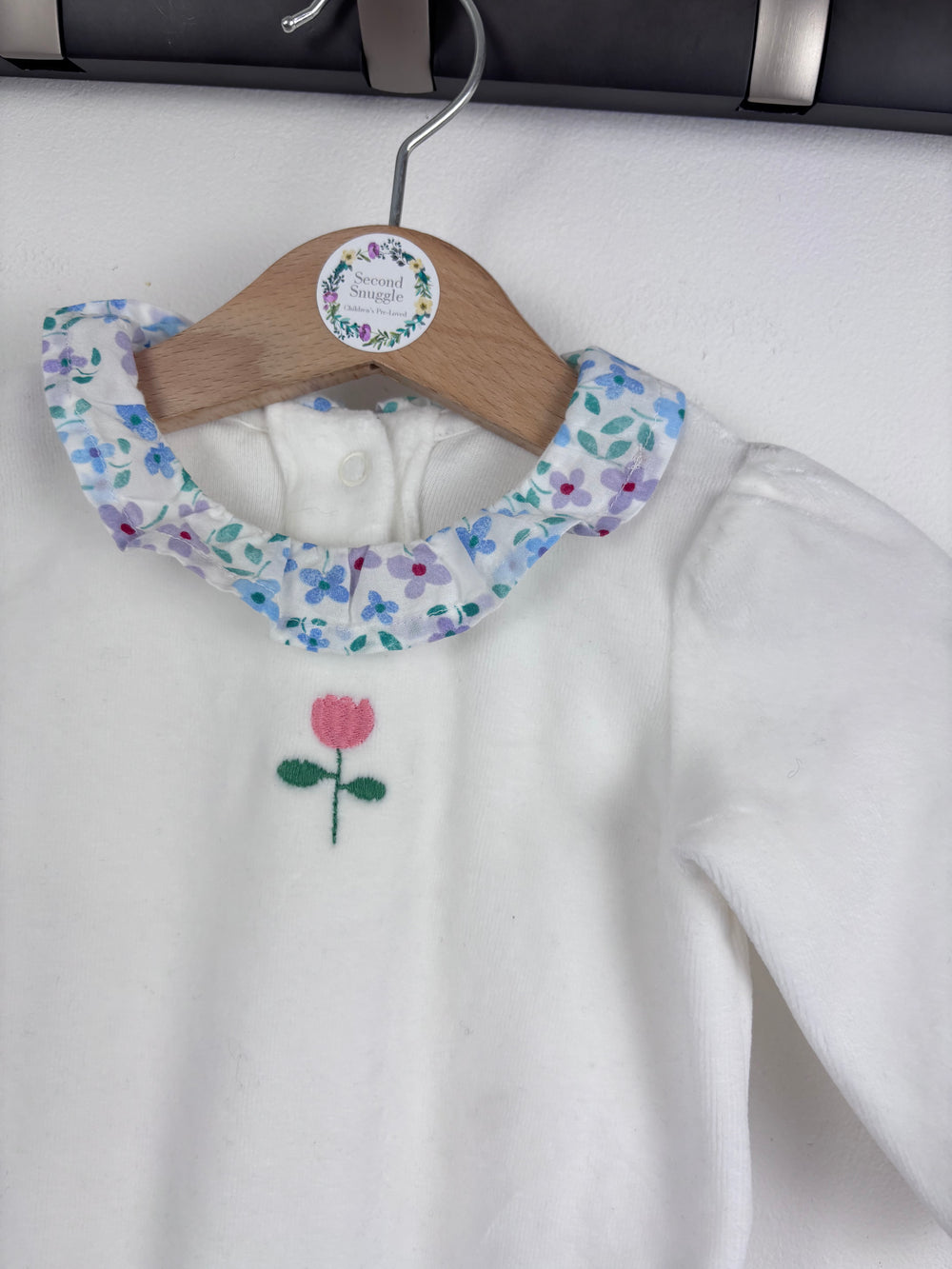 M&S Embroidered Sleepsuit 0–3 Months-Sleepsuits-Second Snuggle Preloved