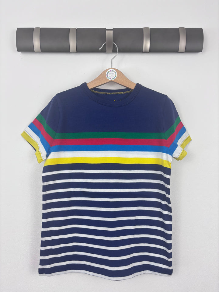 Boden Boys Rainbow Stripe Short Sleeve T-Shirt-Tops-Second Snuggle Preloved