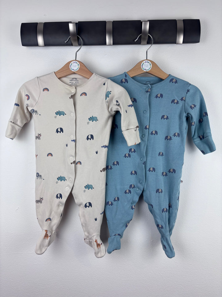 Next Animal Print Sleepsuits 3-6 Months-Sleepsuits-Second Snuggle Preloved