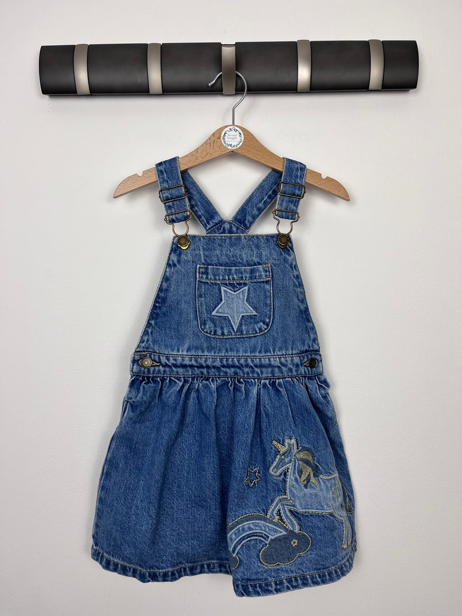 Monsoon Unicorn Denim Dress 3 Years-Dresses-Second Snuggle Preloved