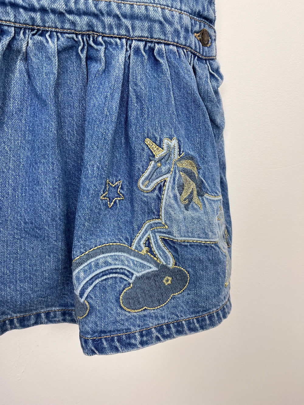 Monsoon Unicorn Denim Dress 3 Years-Dresses-Second Snuggle Preloved