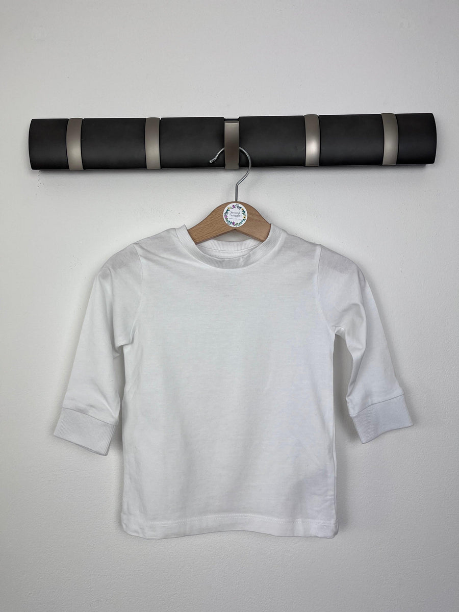 Next White Long Sleeve Top 9-12 Months-Tops-Second Snuggle Preloved