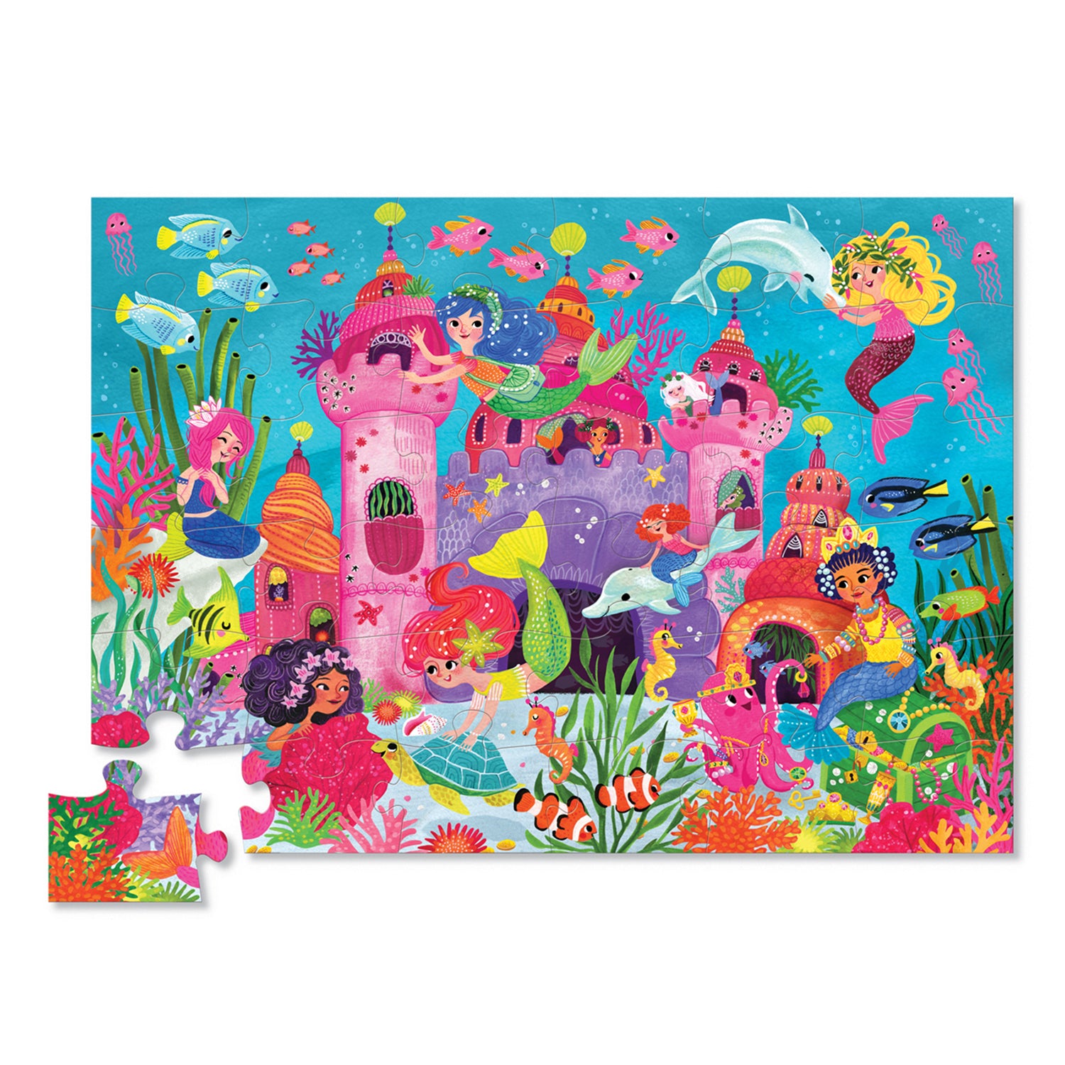 36 Piece Floor Puzzle - Mermaid Palace-36 Piece Puzzles-Second Snuggle Preloved