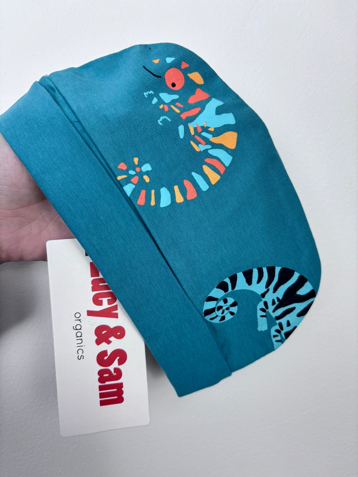 Lucy & Sam Petrol Chameleon Cosy Baby Hat 6-12 Months-Hats-Second Snuggle Preloved