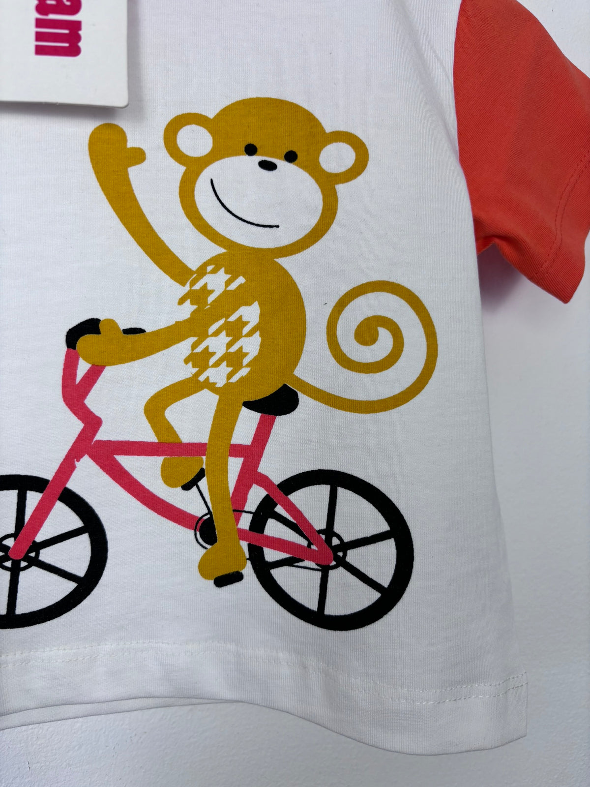 Lucy & Sam Monkey Bike T-Shirt-Tops-Second Snuggle Preloved