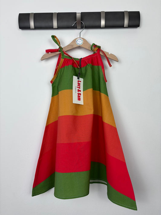 Block Stripe Rainbow Dress-Dresses-Second Snuggle Preloved