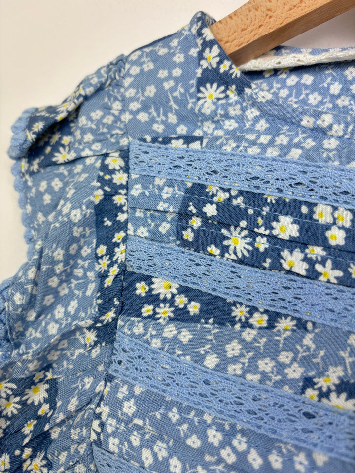 Mantaray Blue Floral Dress-Dresses-Second Snuggle Preloved